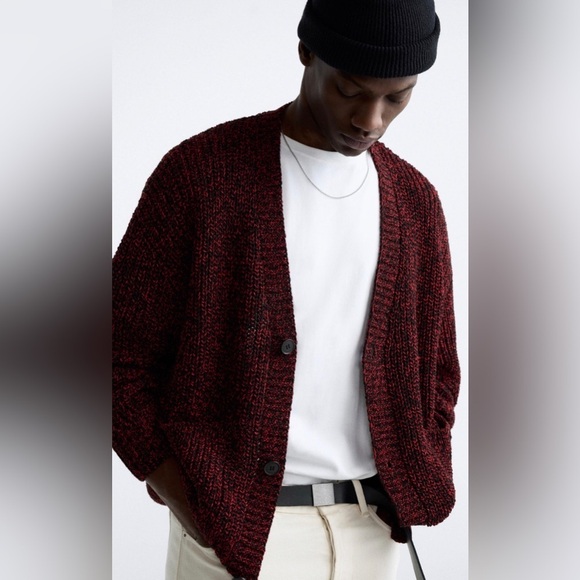 Zara Other - Men’s Zara Buttoned Ribbed V Neck Cardigan